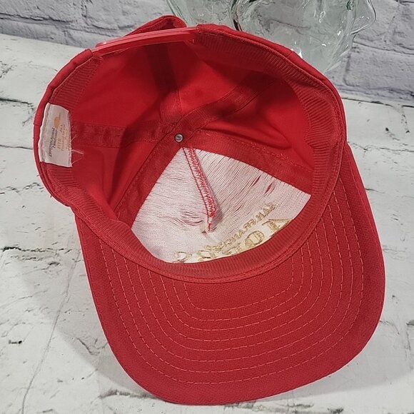 Vintage San Francisco 49ers Red Snapback Hat Cap AJD Embroidered Logo Football - Picture 8 of 10